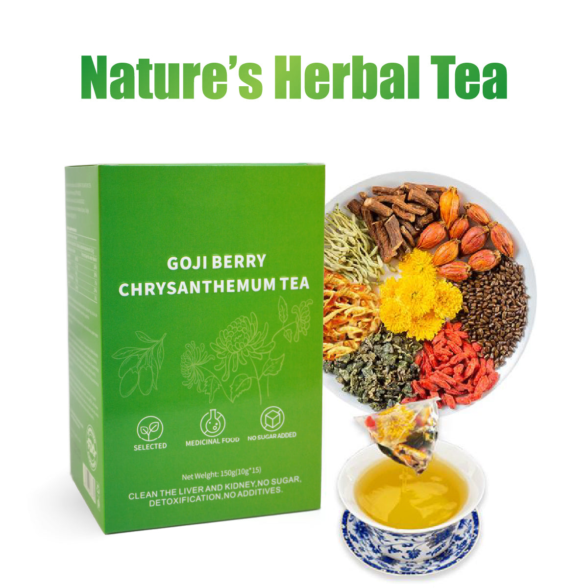 Goji Berry Chrysanthemum Tea , Dandelion Wolfberry Tea Bags, Chinese Tea